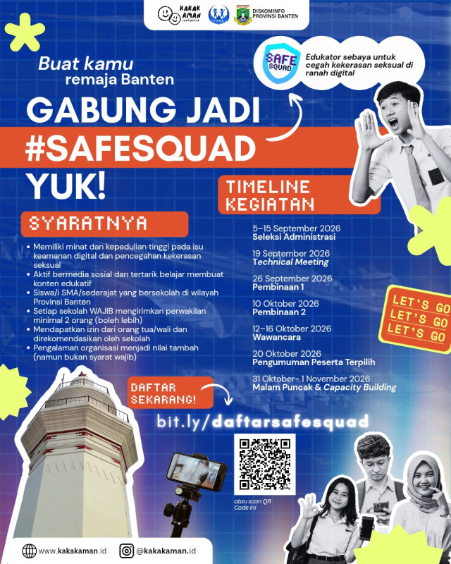 SAFE SQUAD Dibuka! Saatnya Remaja Banten Jadi Pelopor Ruang Digital yang Aman
